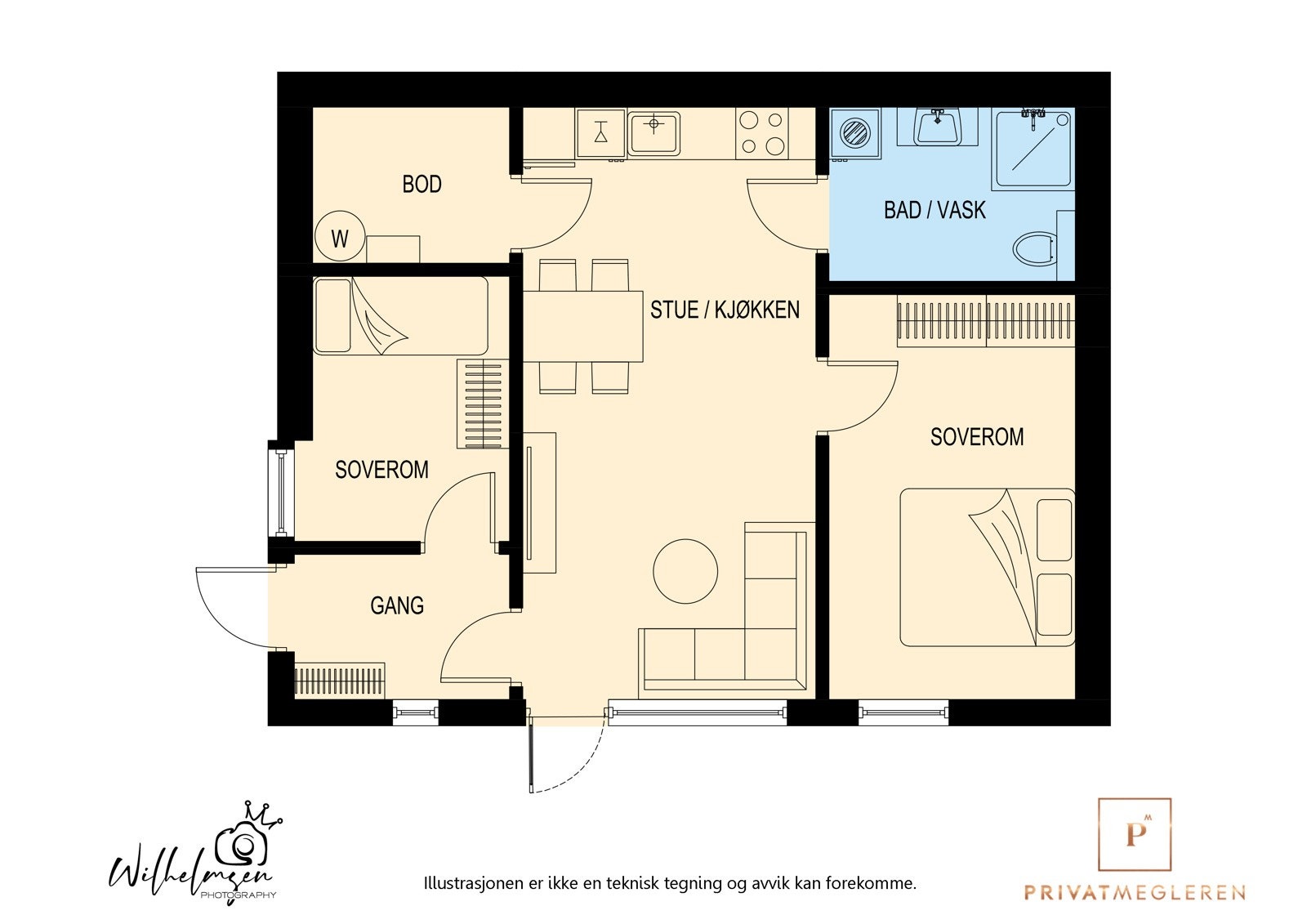 Plantegning underetasjen - Utleieleilighet på 56 kvm Galleribilde