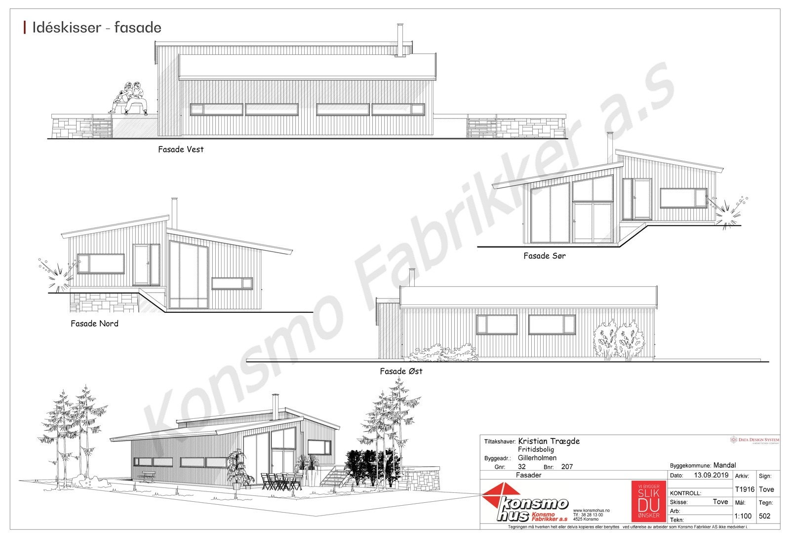 Idéskisser - fasade Galleribilde