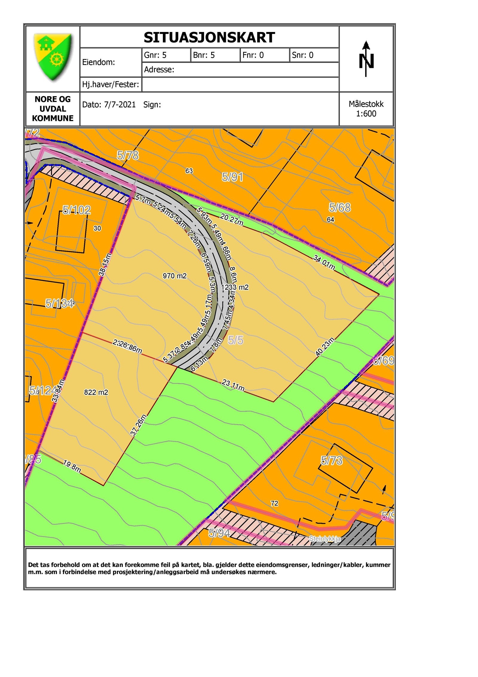 Vei slik den er regulert inn idag. Galleribilde