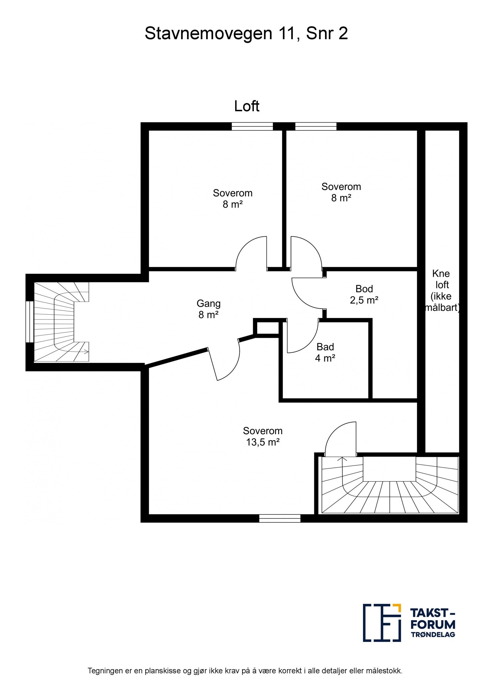 Planskisse loftetasje Galleribilde