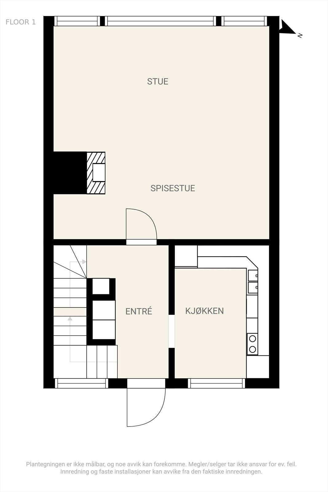 Plantegning av 1. etasje. Galleribilde