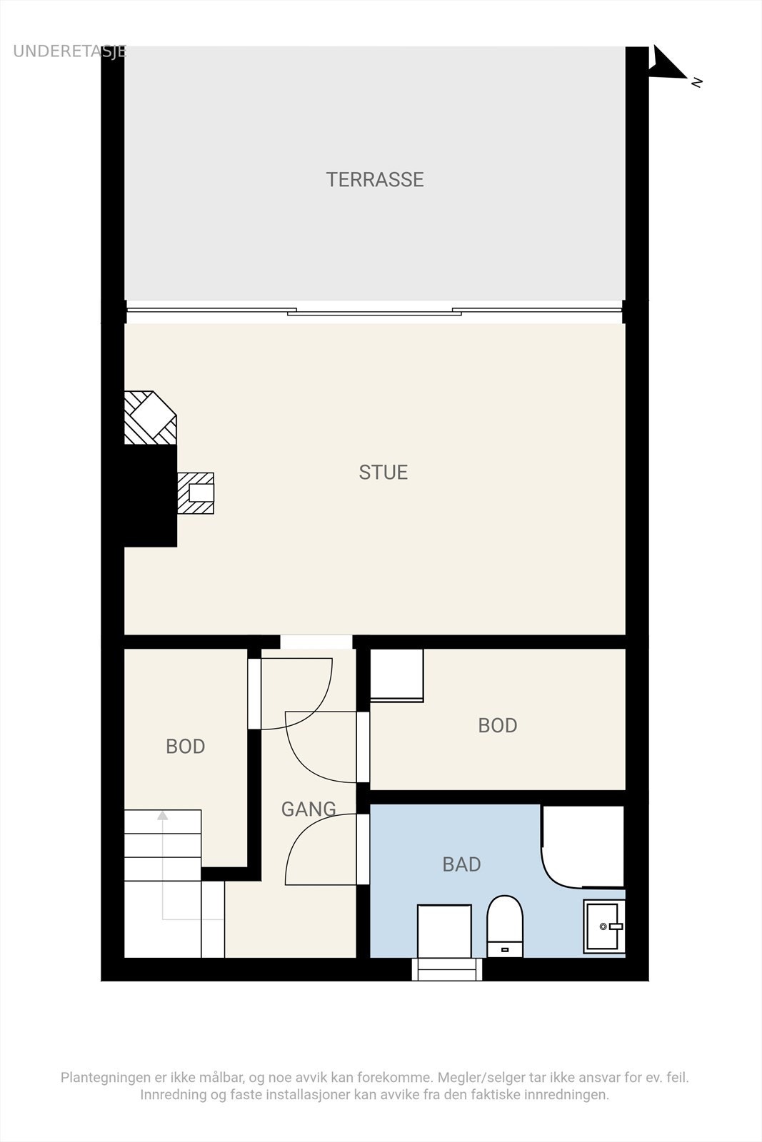 Plantegning av underetasjen. Galleribilde