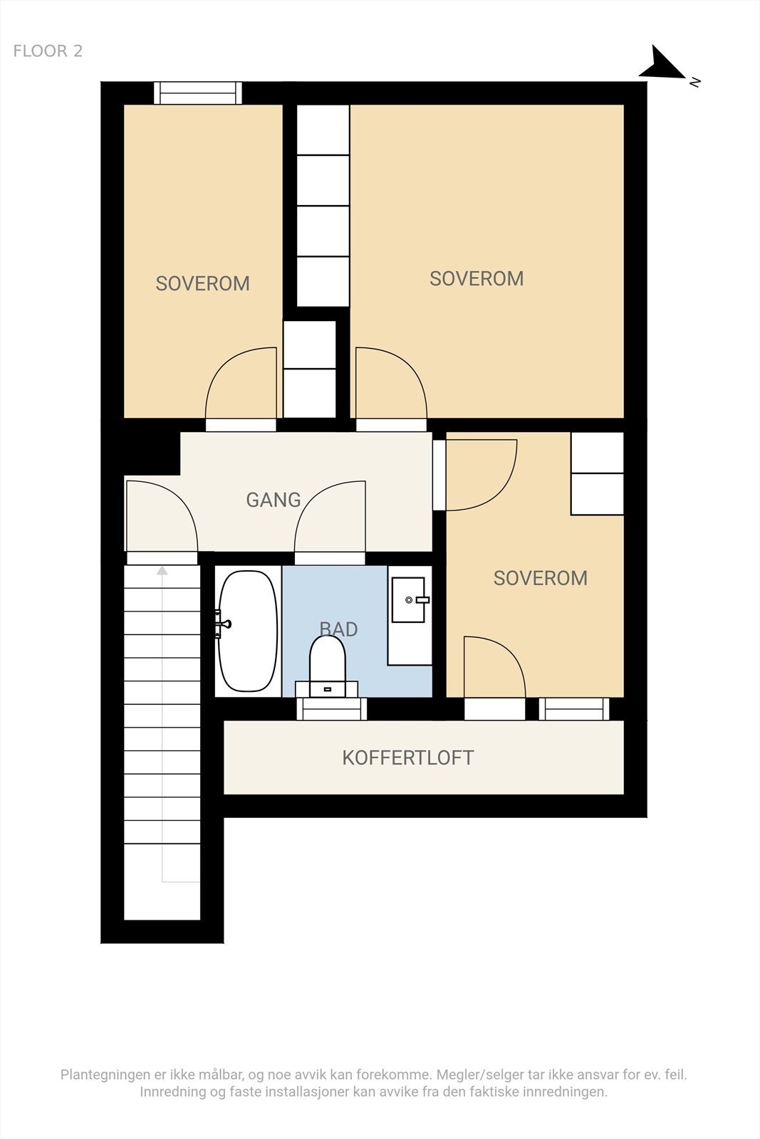 Plantegning av 2. etasje. Galleribilde