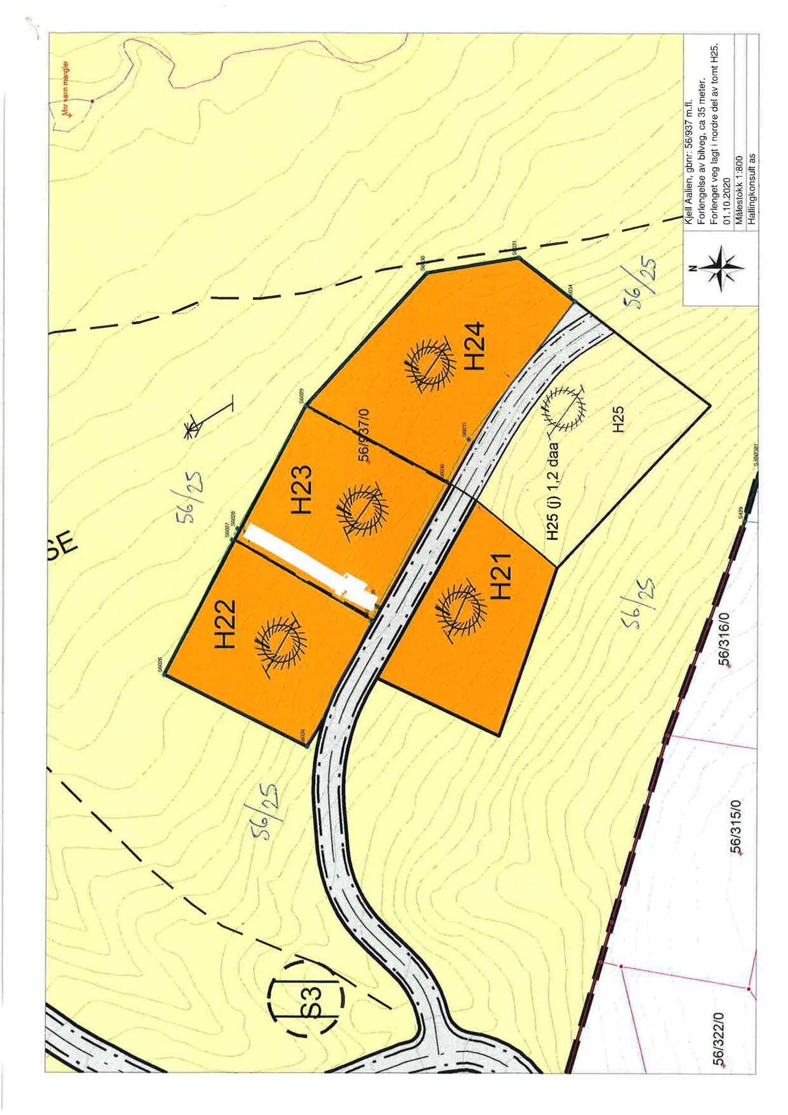 Kart over tomtene Galleribilde