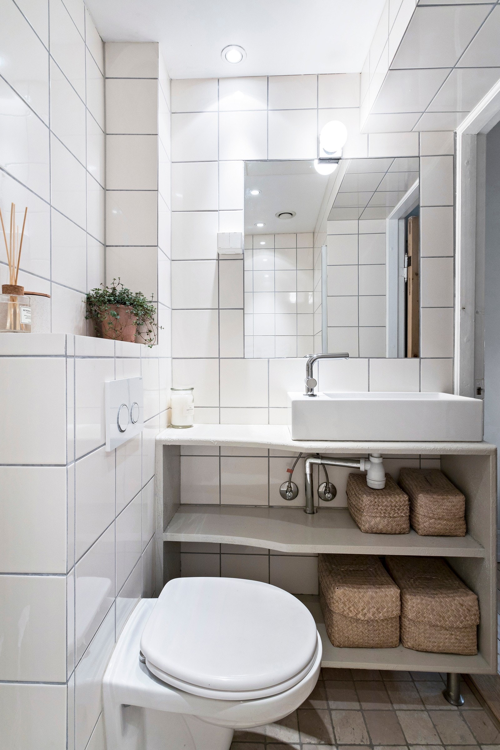 Flott bad med varmekabler i gulv. Galleribilde