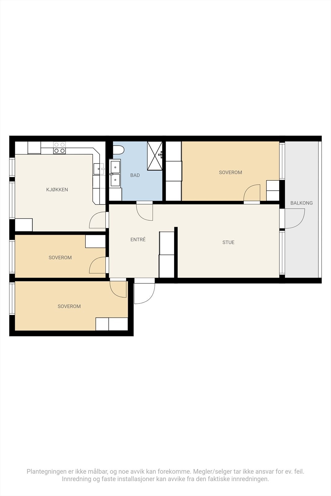 Leiligheten har en familievennlig og god planløsning Galleribilde