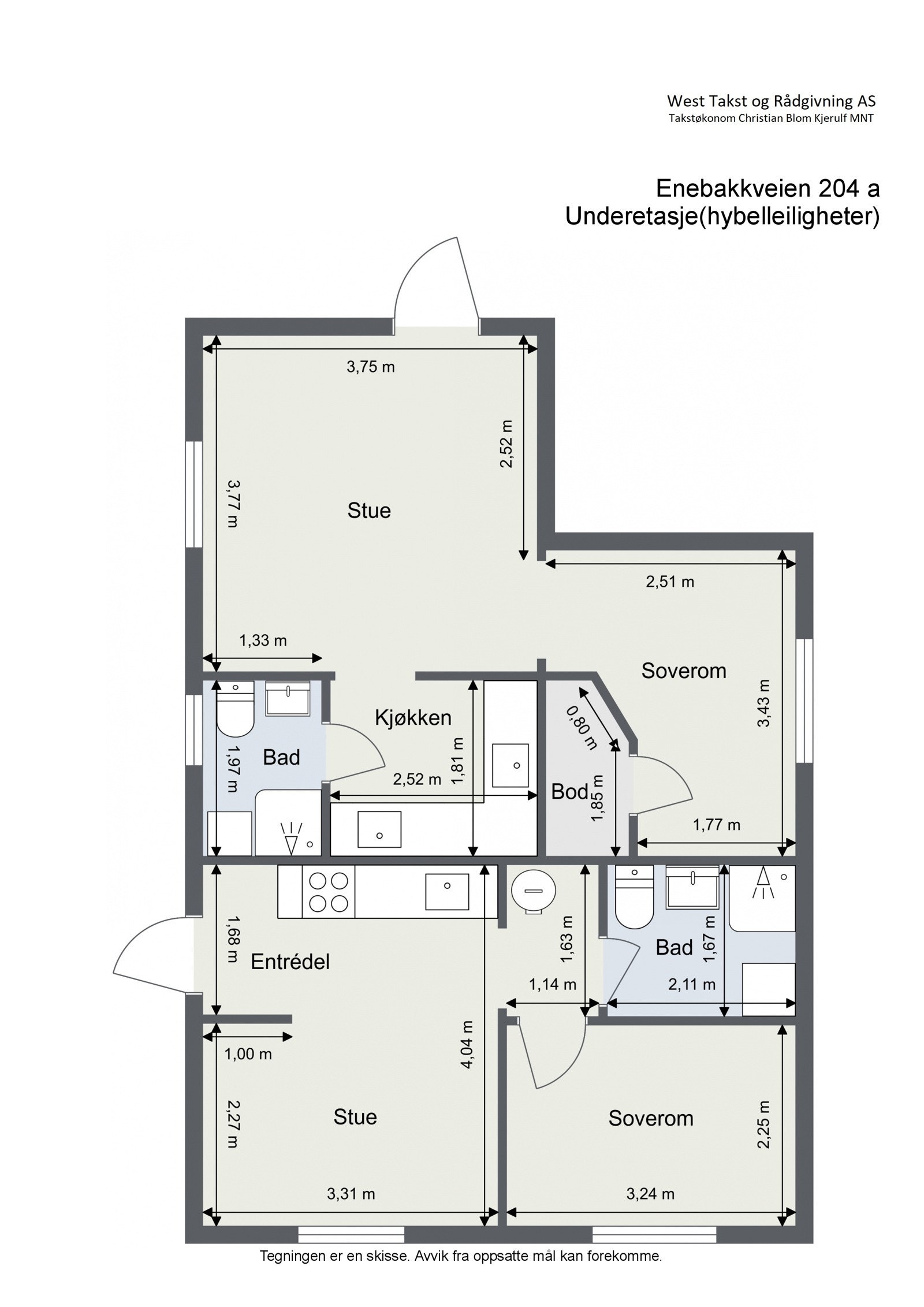 Plantegning - Underetasje. Galleribilde