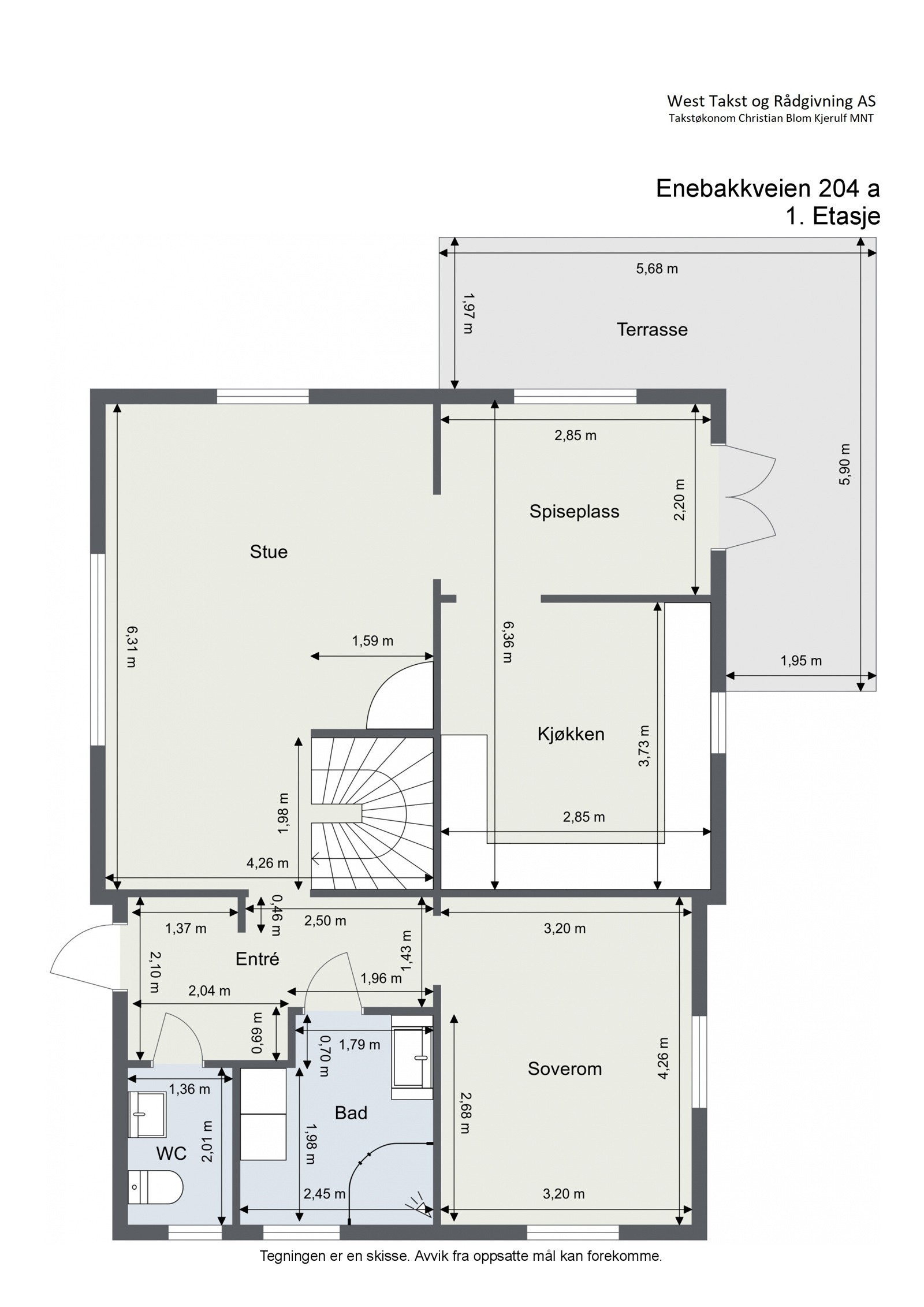 Plantegning - 1.etasje. Galleribilde