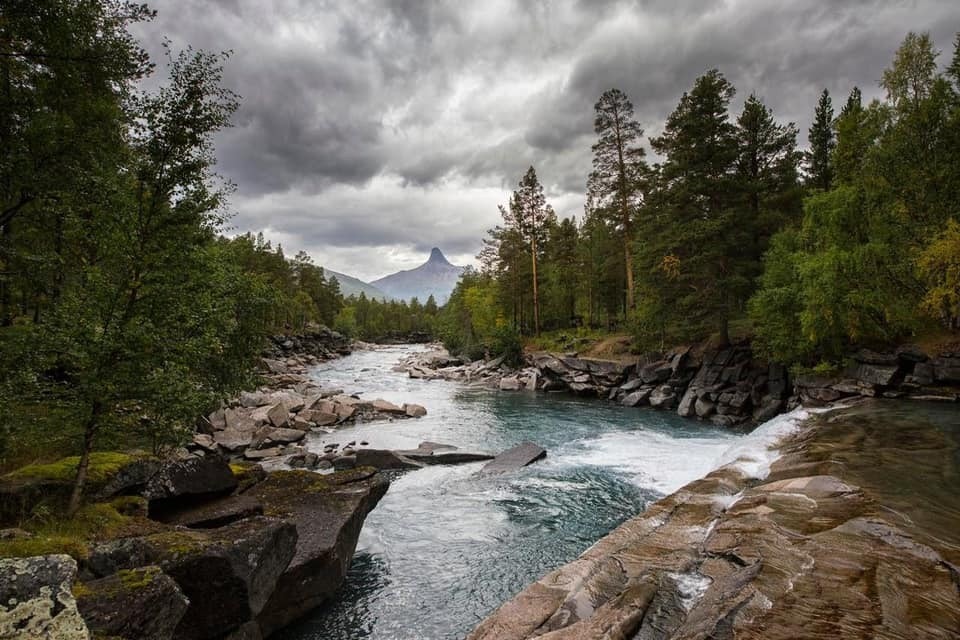 Gamfossen fra Gamfossen brua. Galleribilde