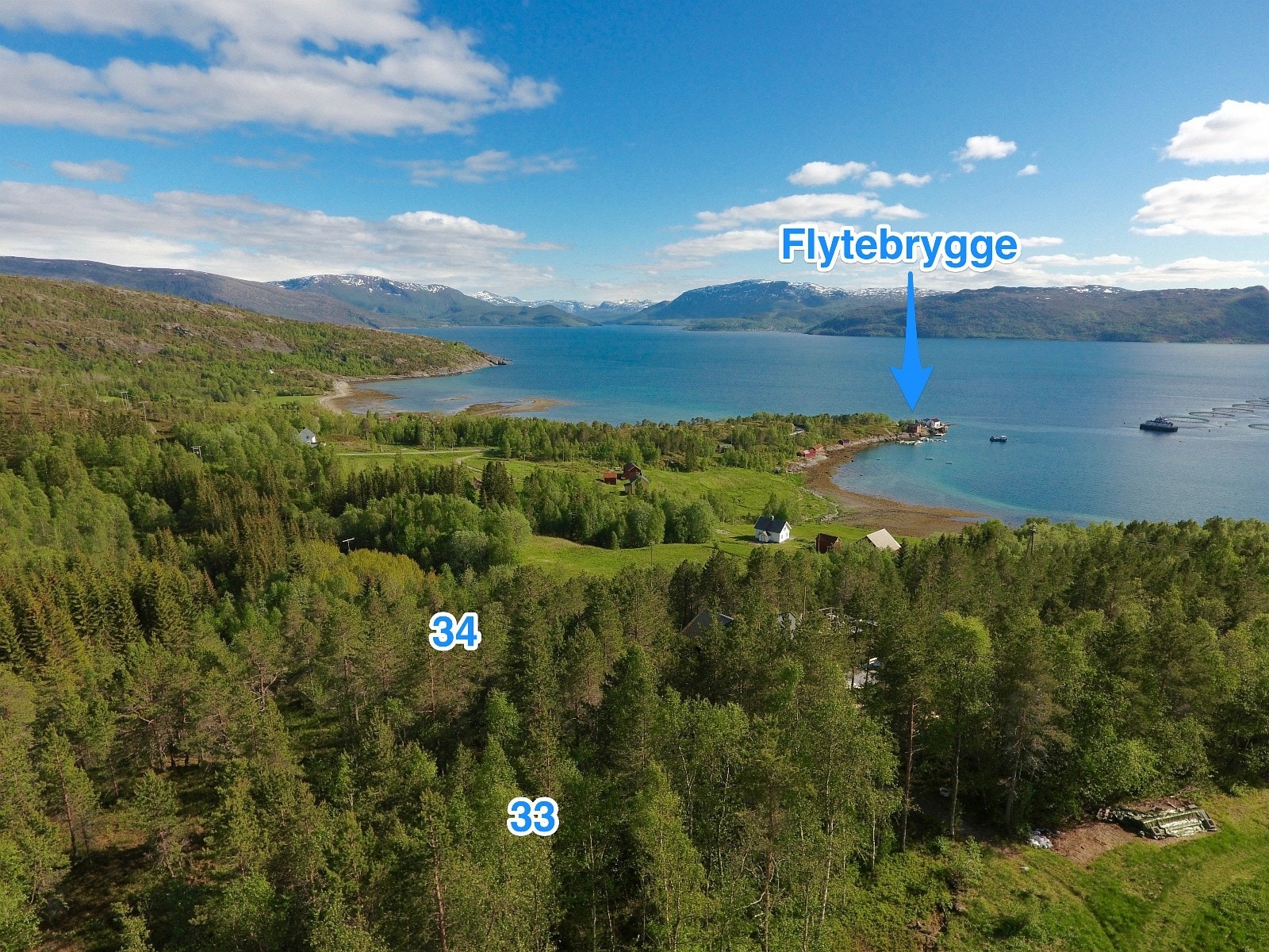 Her er flytebryggeanlegget avmerket Galleribilde