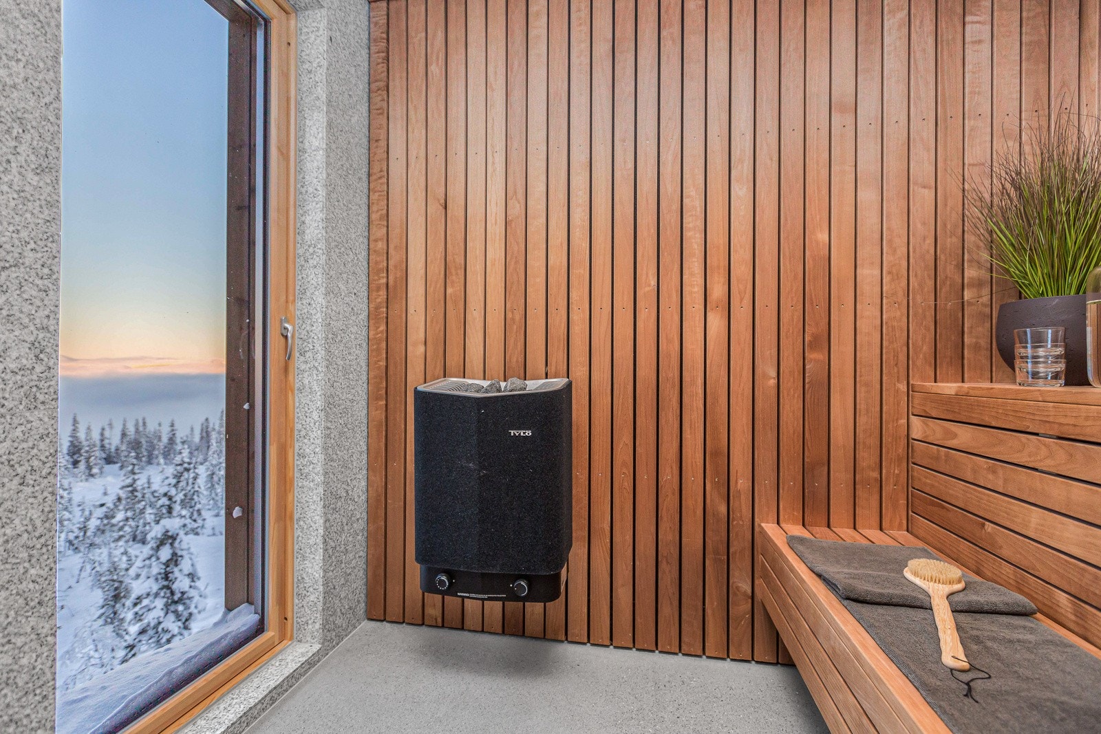 Romslig badstue med utsikt Galleribilde