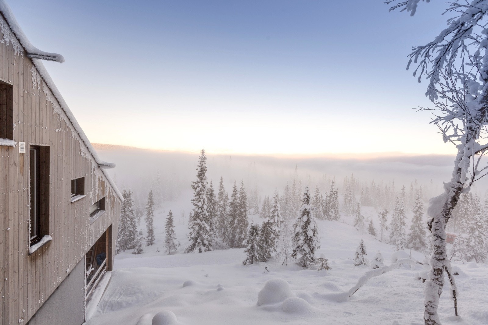 Moderne arkitektur som er tilpasset tomten Galleribilde