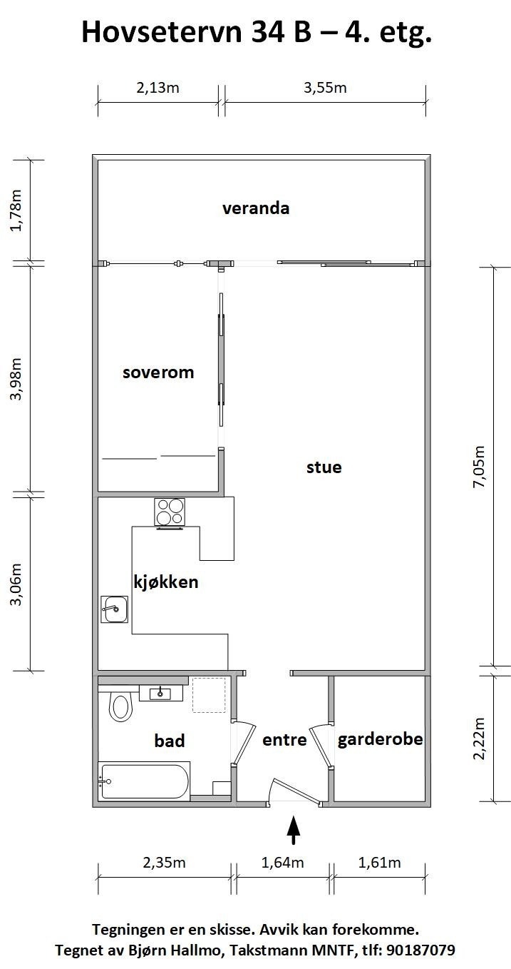 Hovseterveien 34B - tegning. Galleribilde