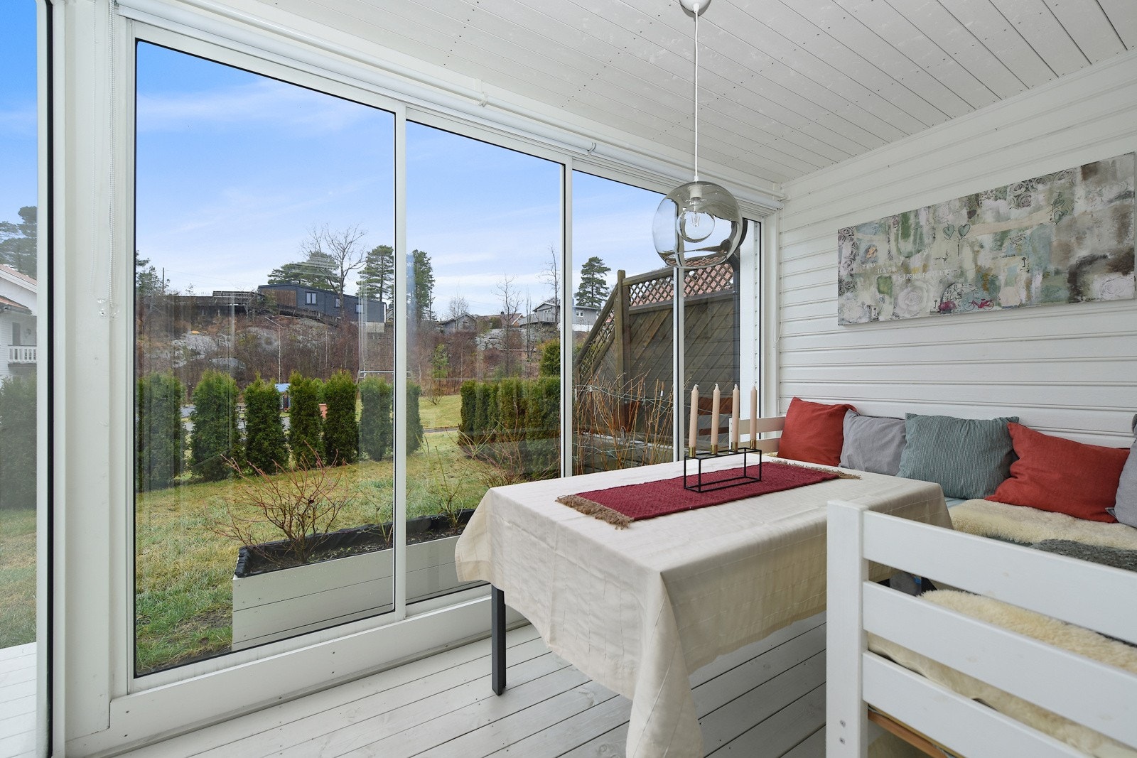 Her kan m,an nyte utetid, uansett sesong. Galleribilde