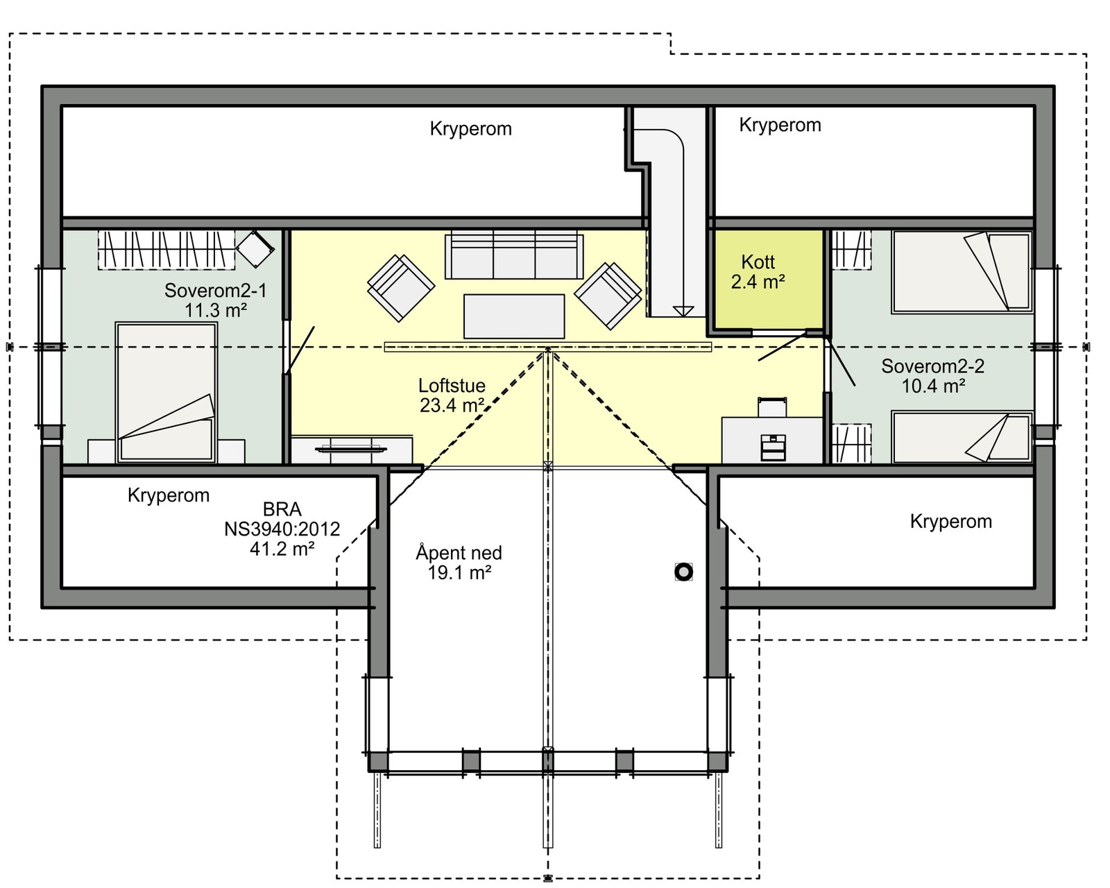 Plan loft Galleribilde