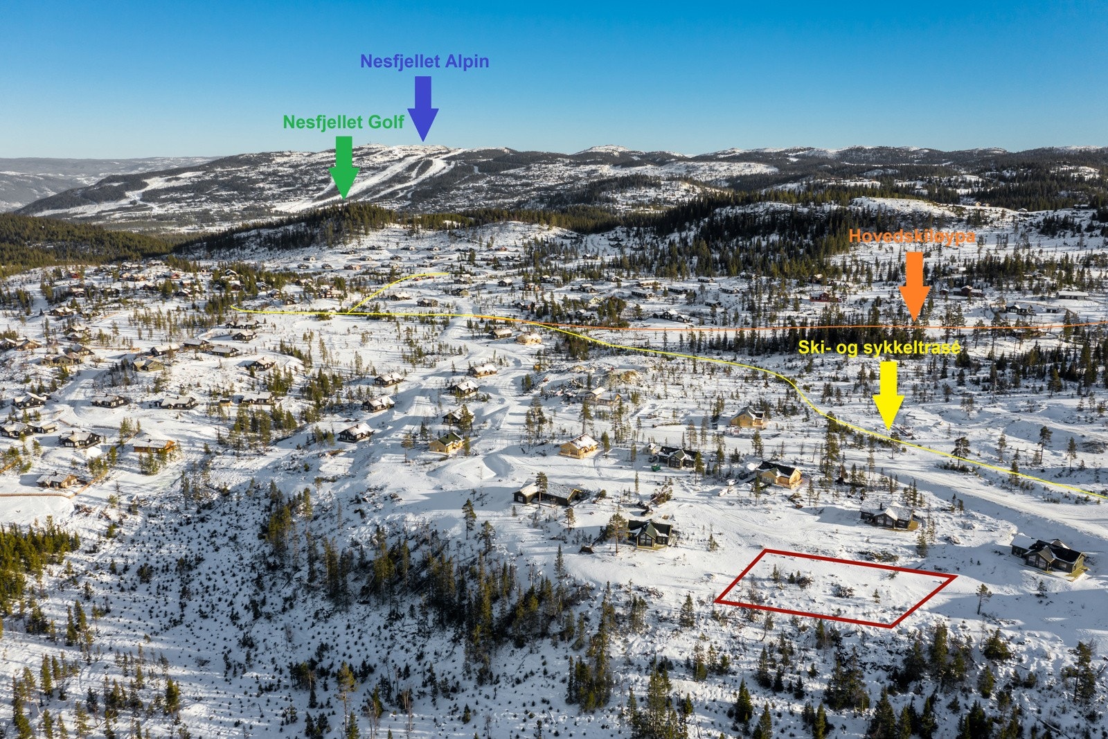 Her ligger du med "alt" Nesfjellet har å by på innen kort avstand Galleribilde