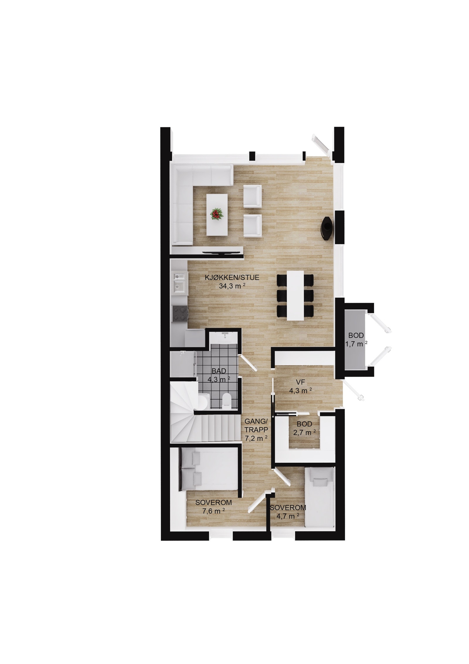 Plantegning 1.etg Galleribilde