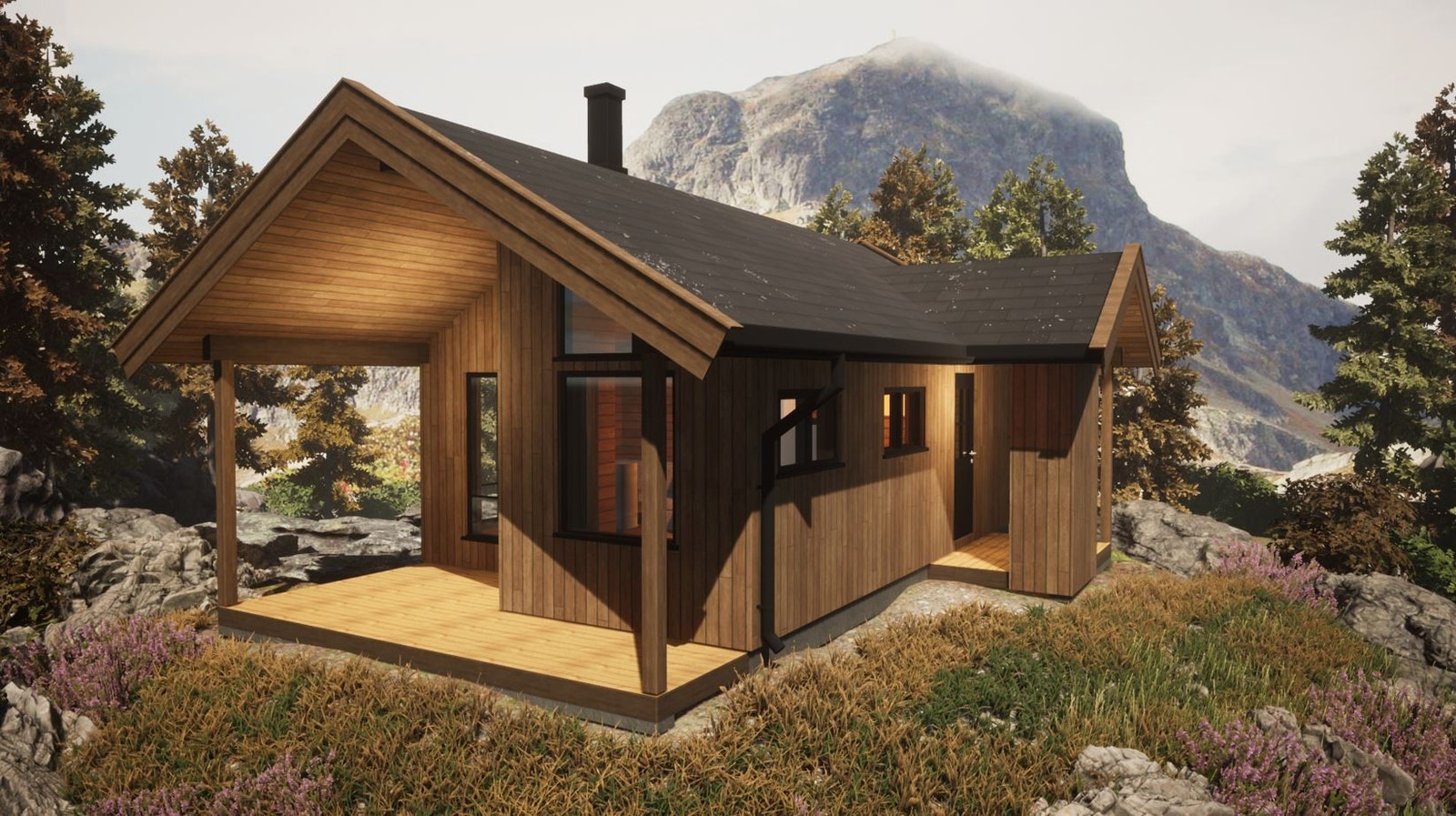 Klokkelyng hytte som kan tilpasses dine ønsker (kostnadsfri tegnetilpasning) Galleribilde