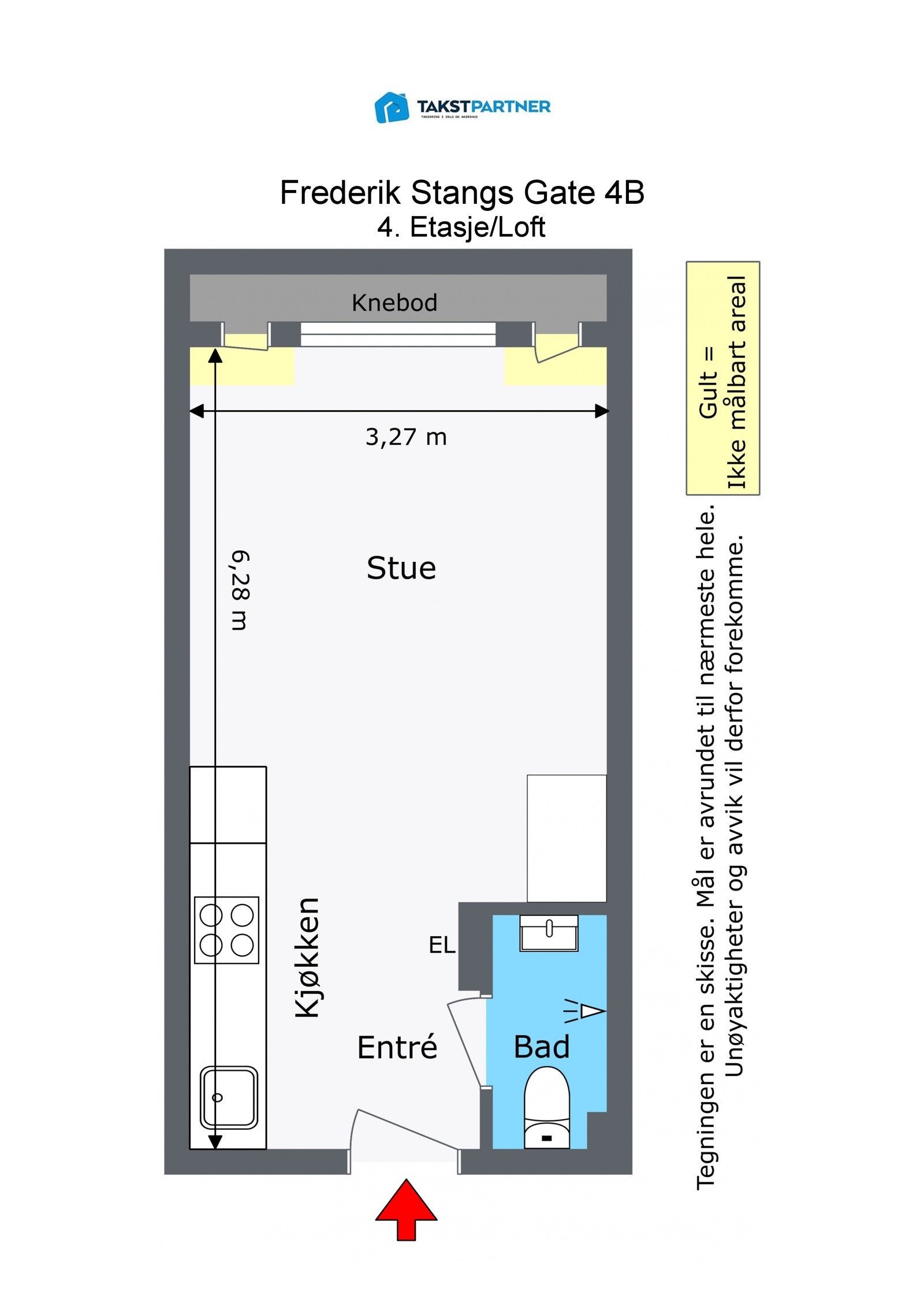 Målsatt planskisse - 4. etasje Galleribilde