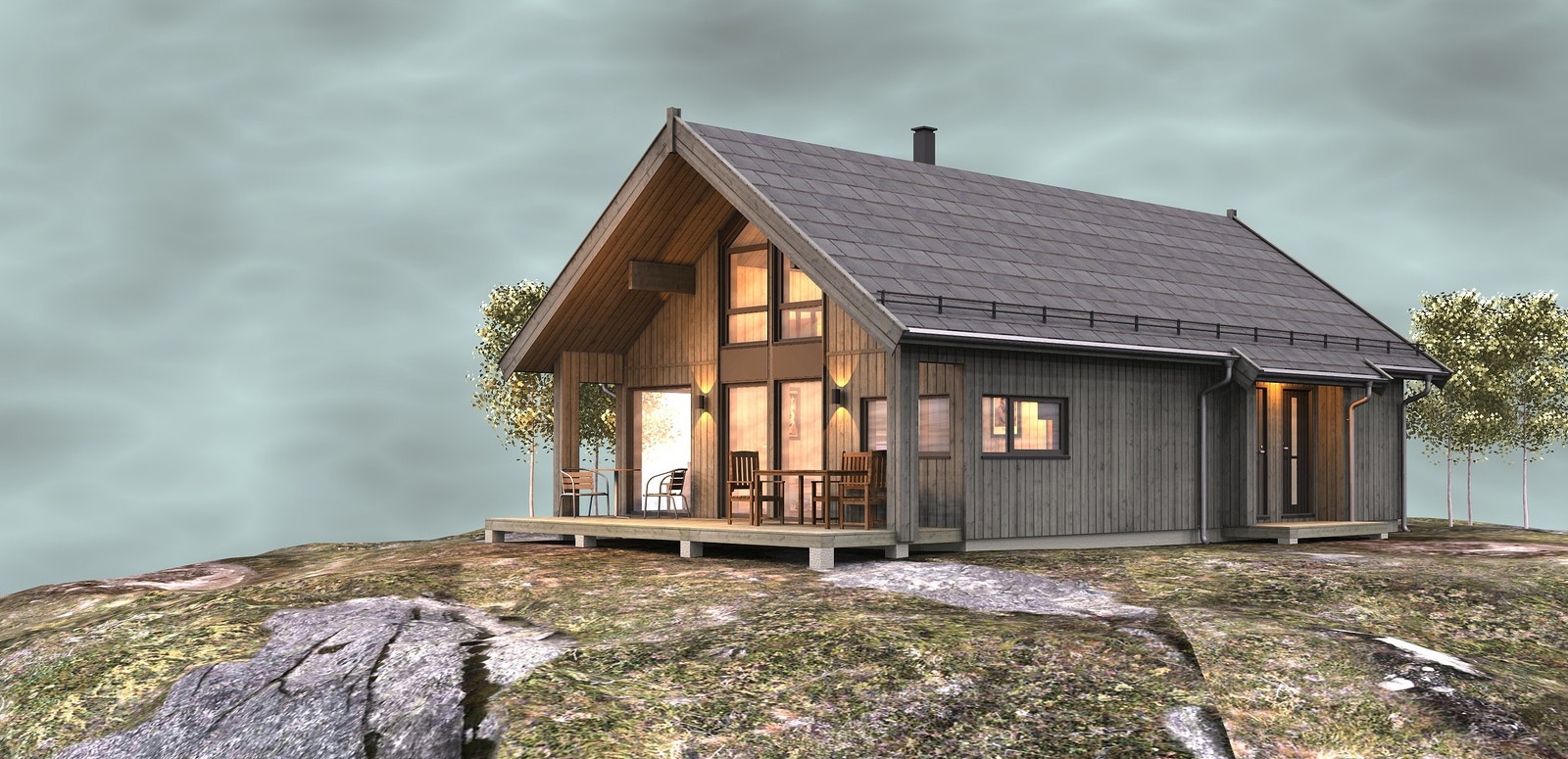 3D- bilde av hytta Galleribilde