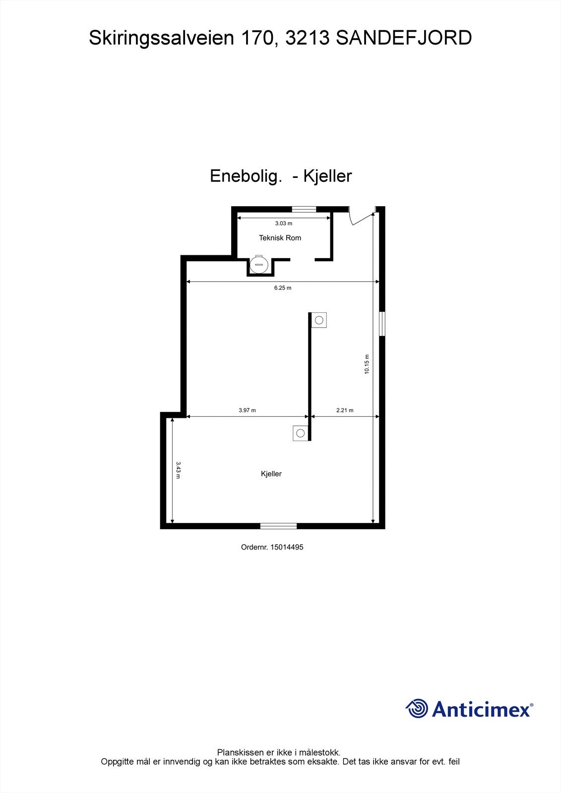 Plantegning kjeller. Galleribilde