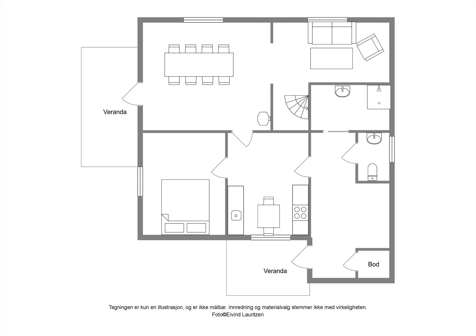 Plantegning 2. etasje - 67 kvm P-rom Galleribilde