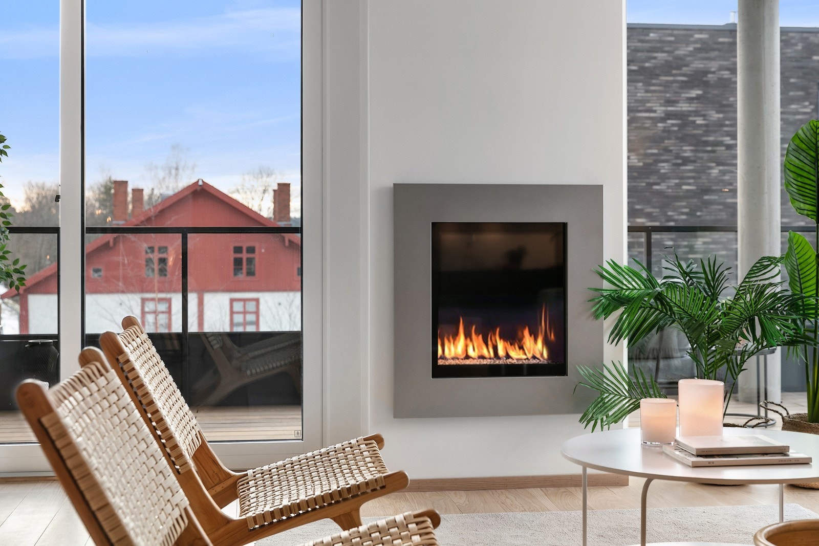 En gasspeis i stuen gir hyggelig atmosfære på kalde dager Galleribilde