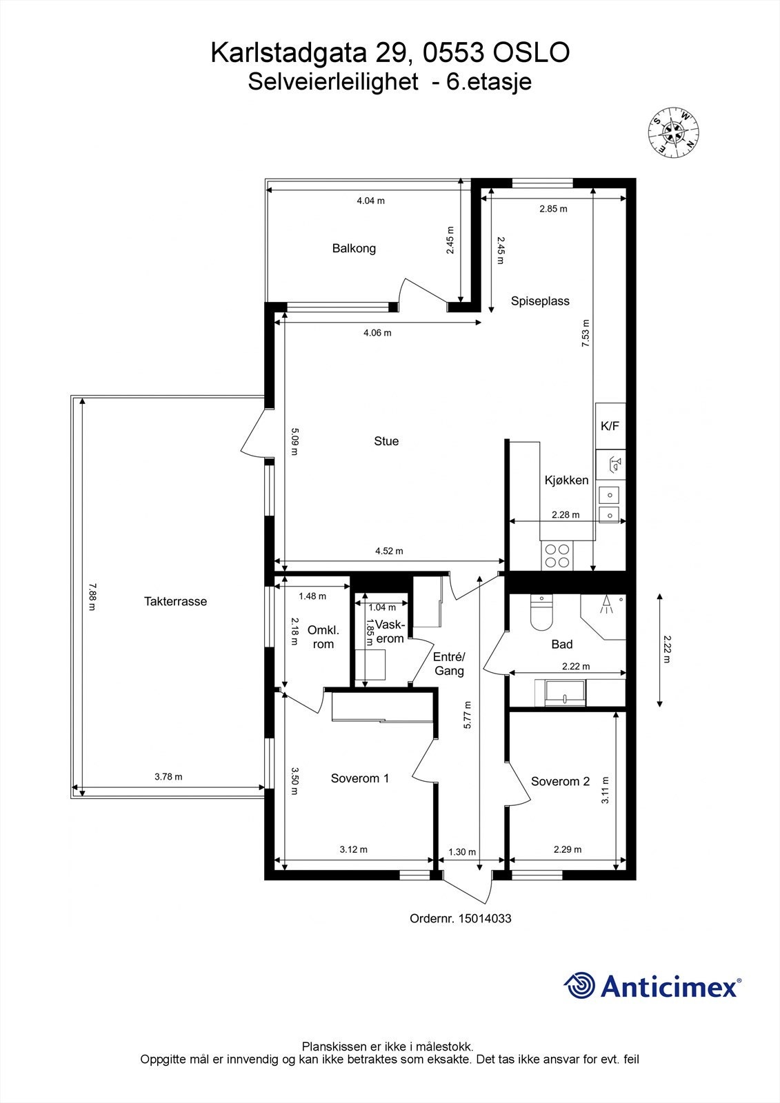 Plantegning: Legg merke til den gode planløsningen og alle vinduene. Galleribilde