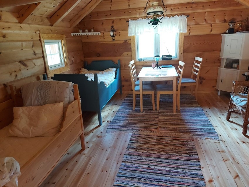 Stølshuset har grunnflate på ca. og er inndelt i forrom og oppholdsrom/soverom Galleribilde