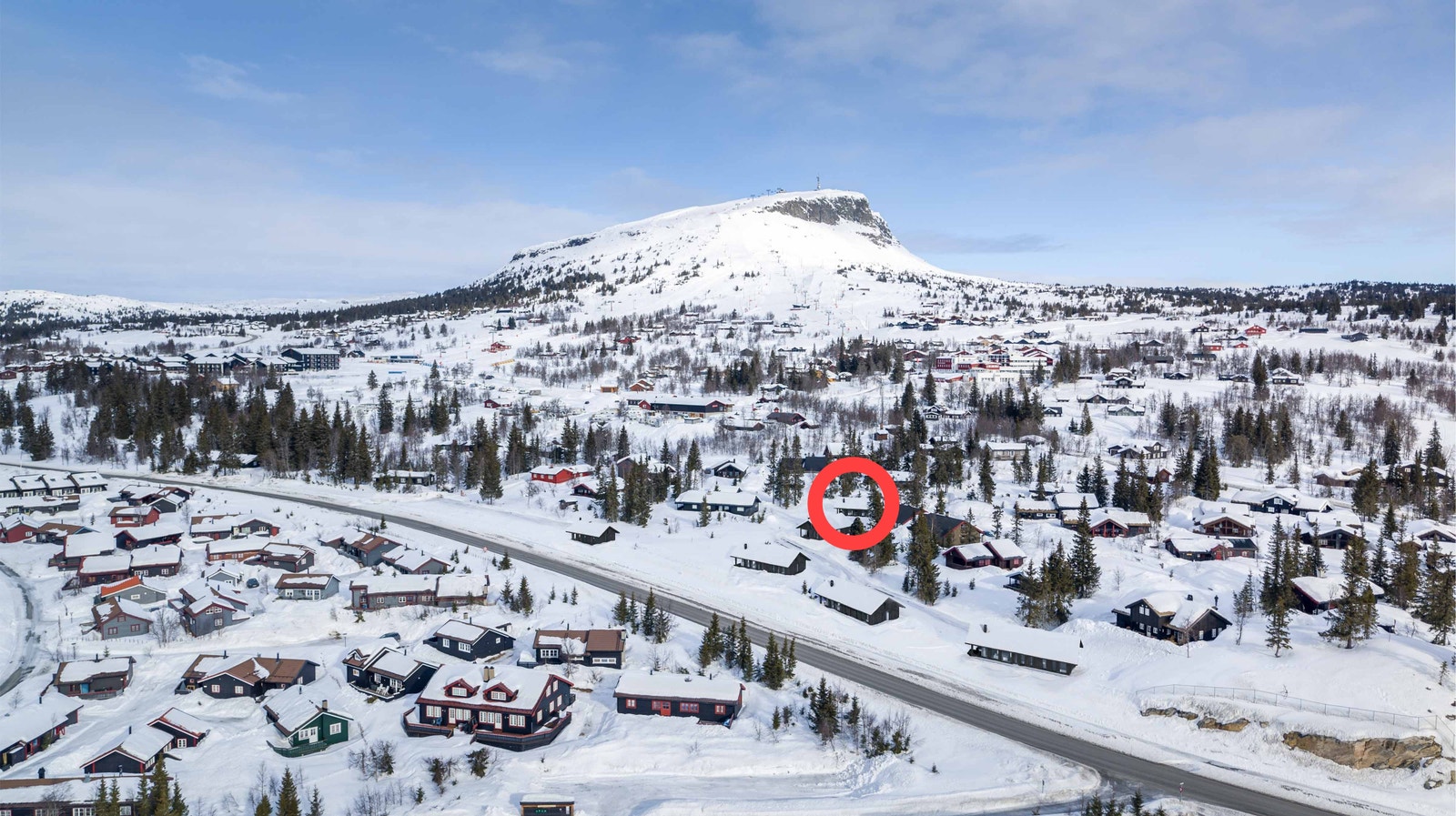 Stylen hyttefelt med tomt H1 markert Galleribilde