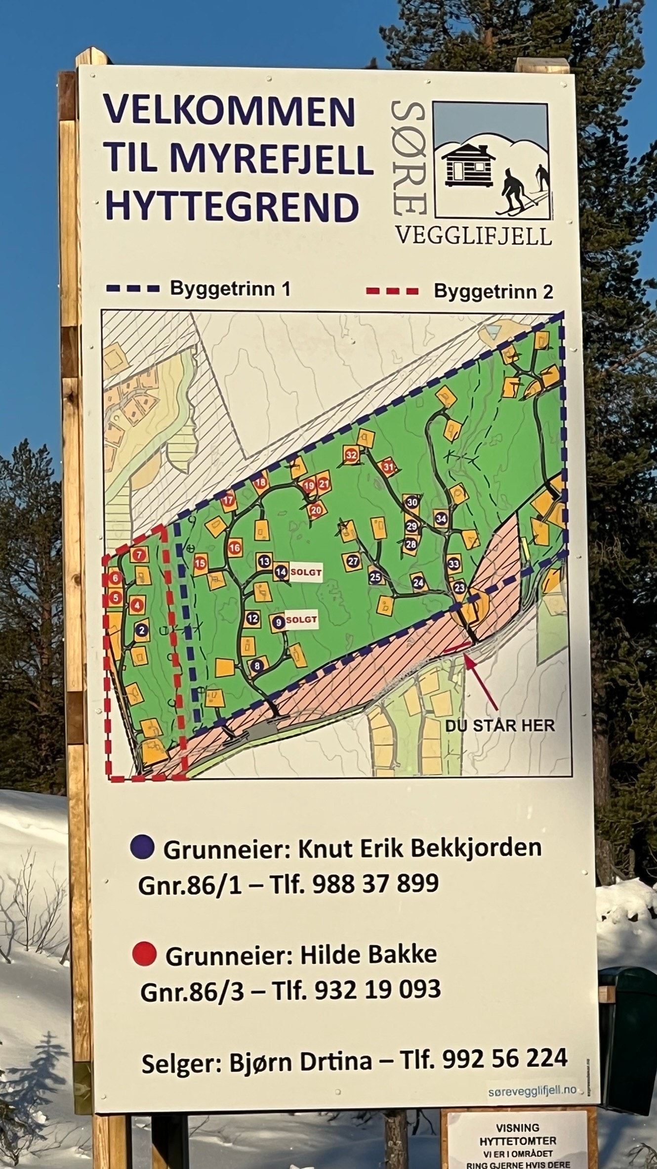 Infotavle i Myrefjell Hyttegrend Galleribilde