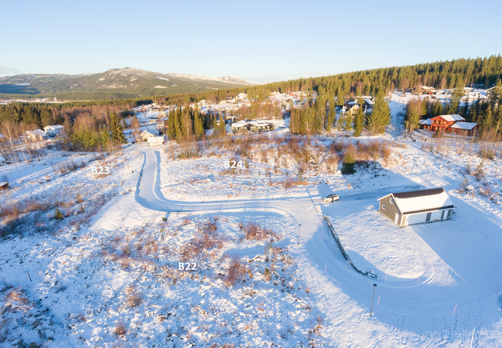 Området har gode sol-og utsiktsforhold Galleribilde
