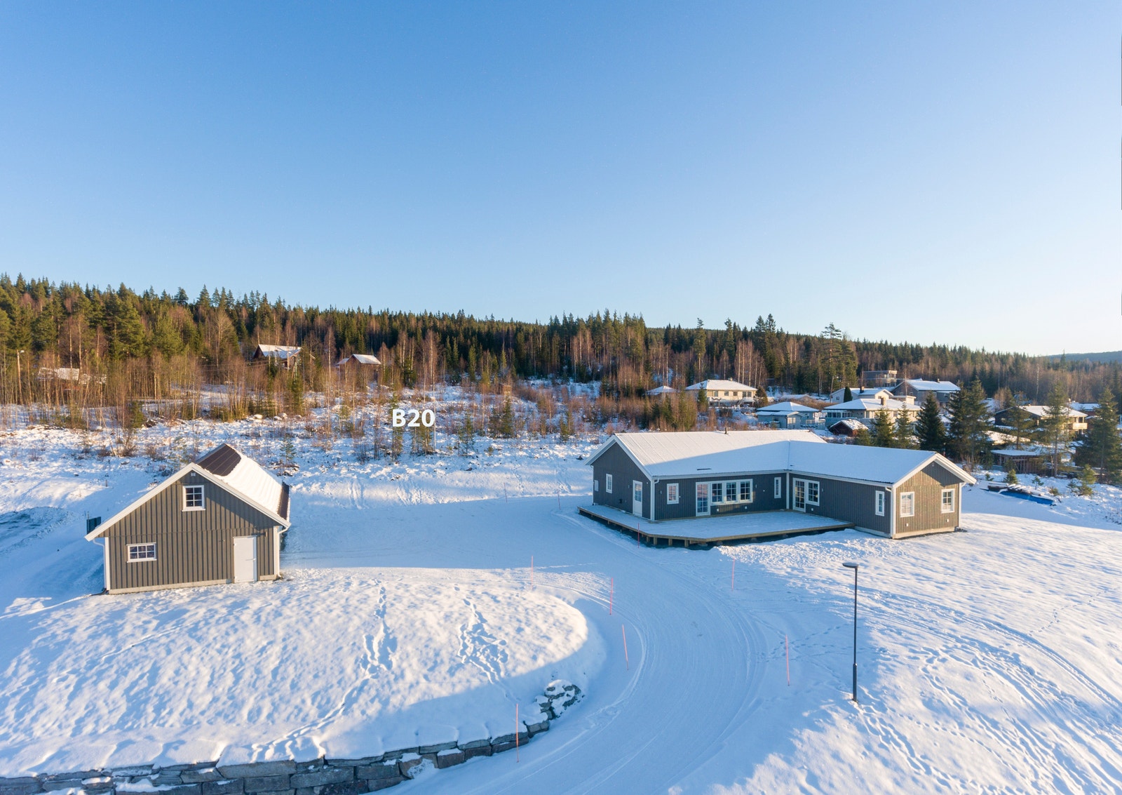 4 byggeklare tomter presenteres for salg i Båsrøsta boligfelt Galleribilde