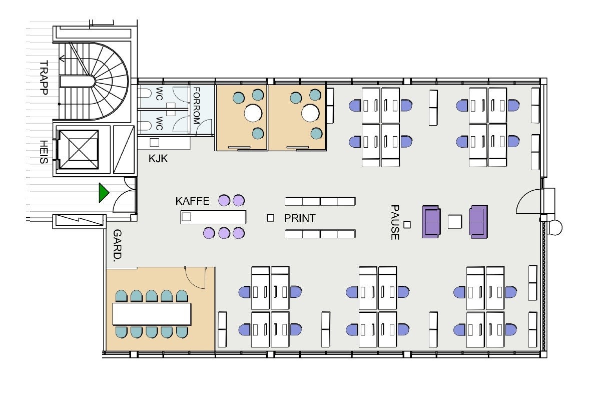 Eksempel plantegning åpent landskap Galleribilde