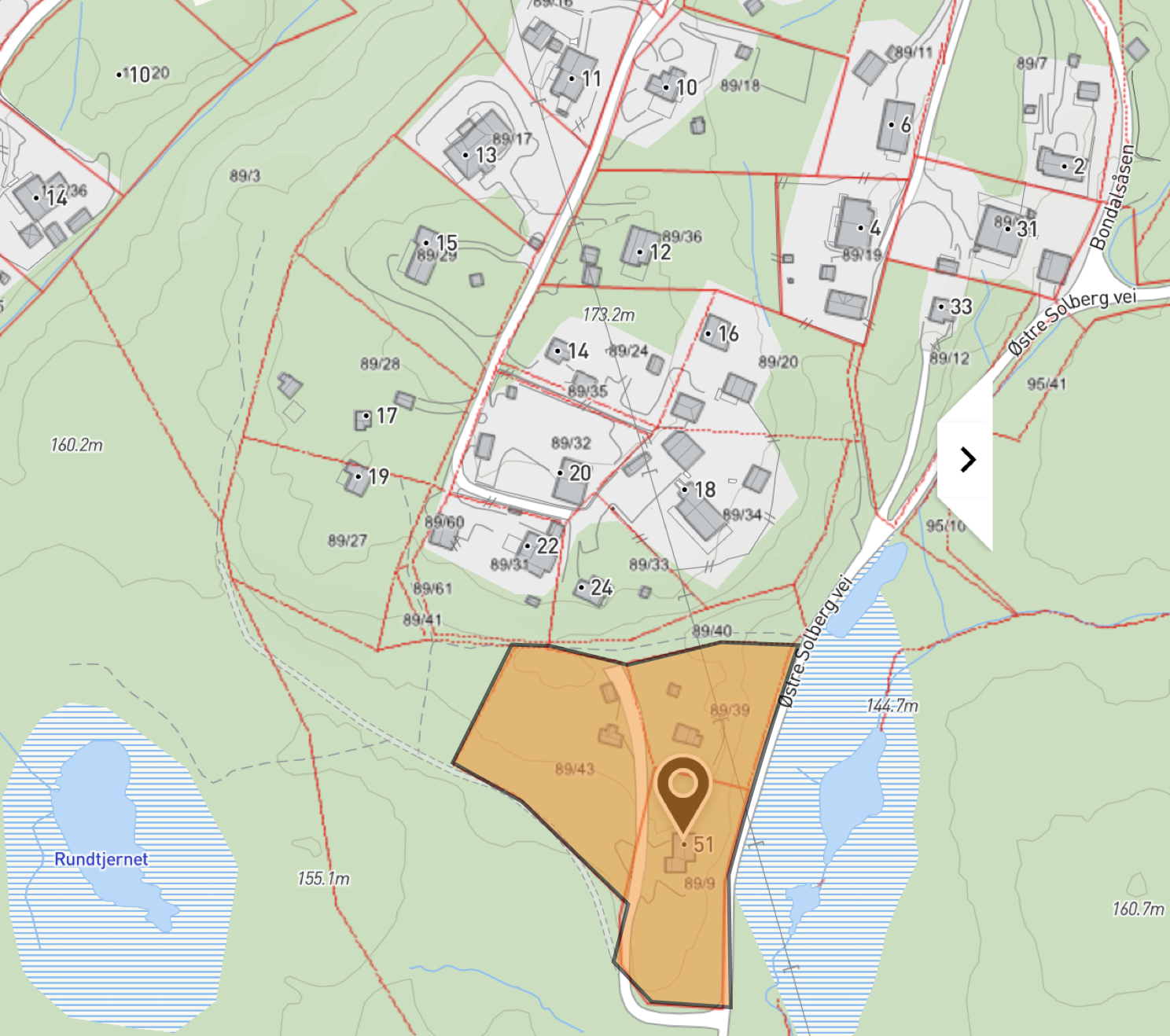 Eiendommer i kart Galleribilde