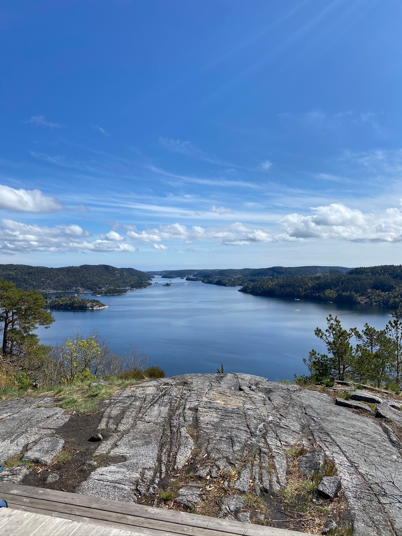 Utsikt over Sørfjorden fra utkikkspunkt fra turløypen i nærområdet Galleribilde