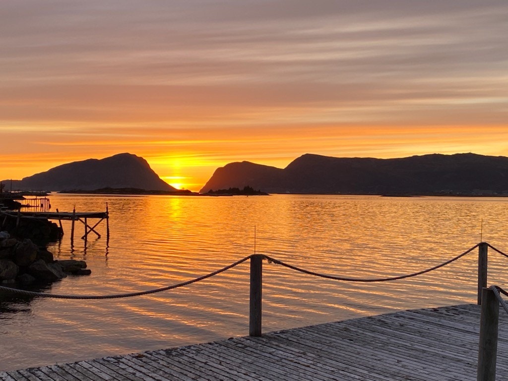 Solnedgang med skorpa til venstre Galleribilde