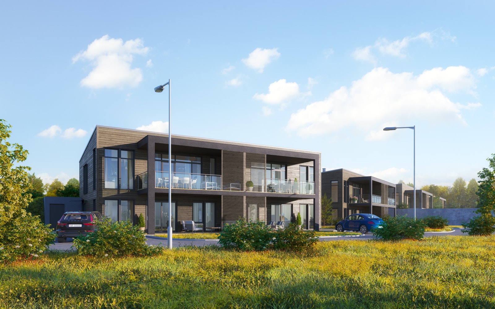 Illustrasjon av firemannsbustaden Galleribilde