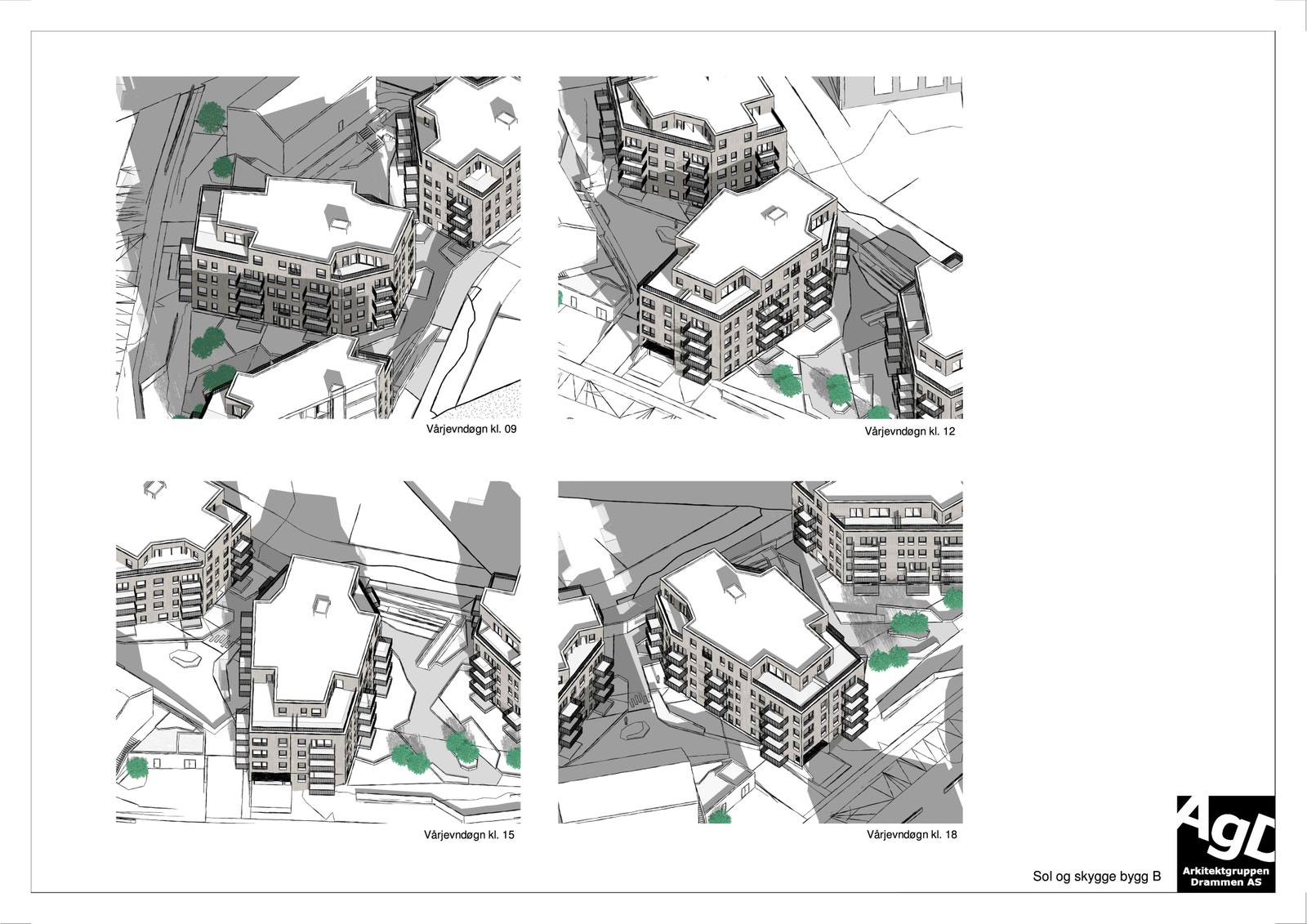 Solstudie bygg B. Avvik vil forekomme. Galleribilde