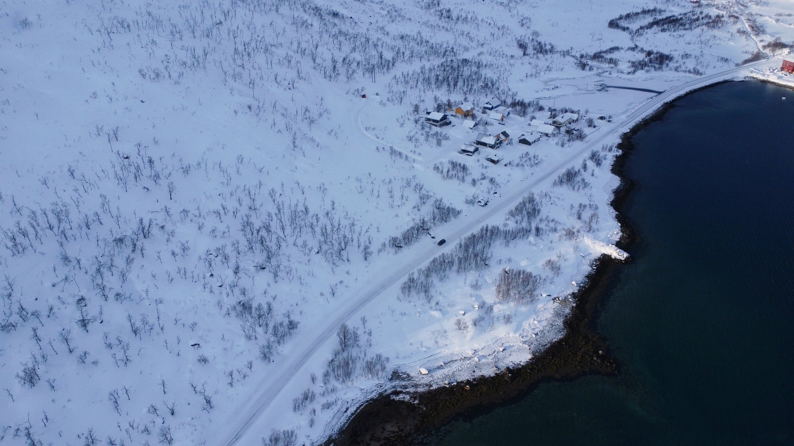 Flyfoto vinter - av tomteområde Galleribilde