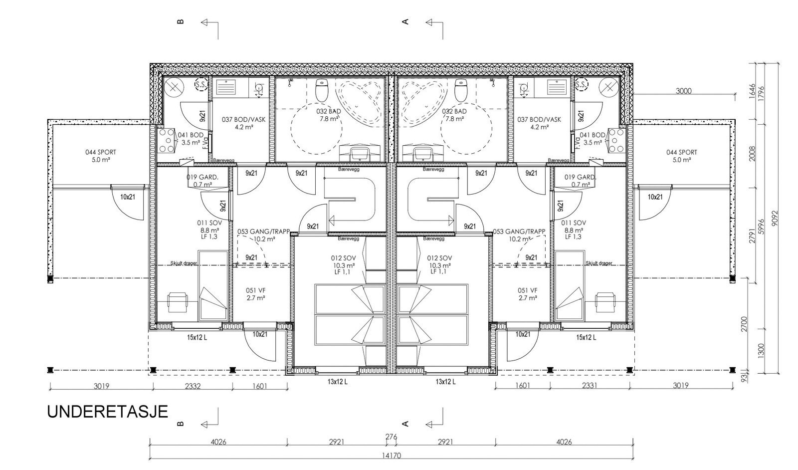 Plantegning underetasje Galleribilde