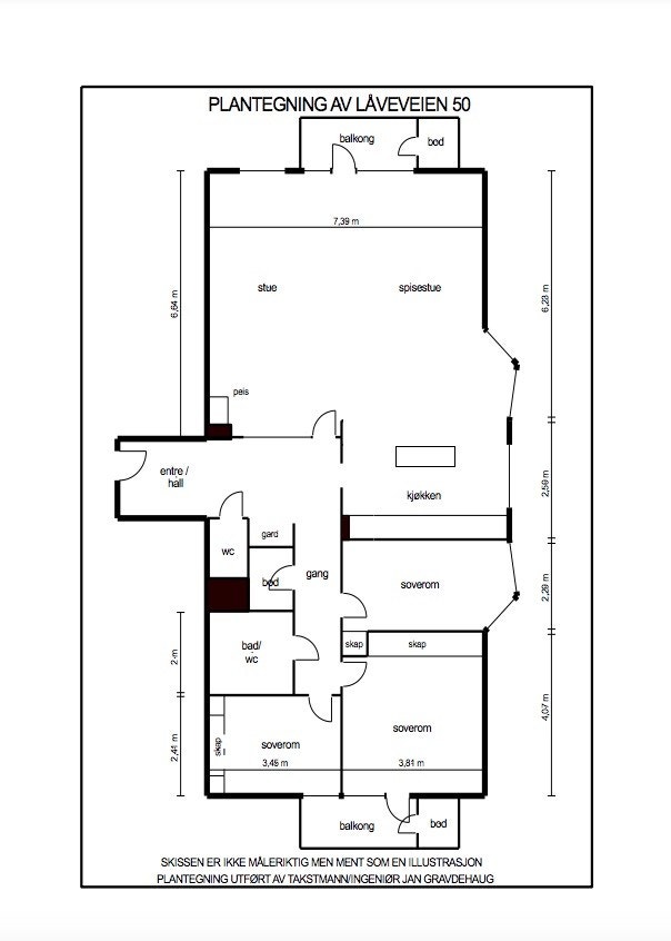 Alternativ planløsning. Galleribilde