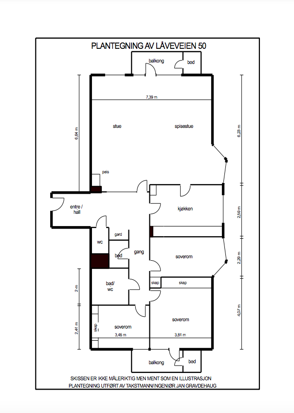 Plantegning Låveveien 50. Galleribilde