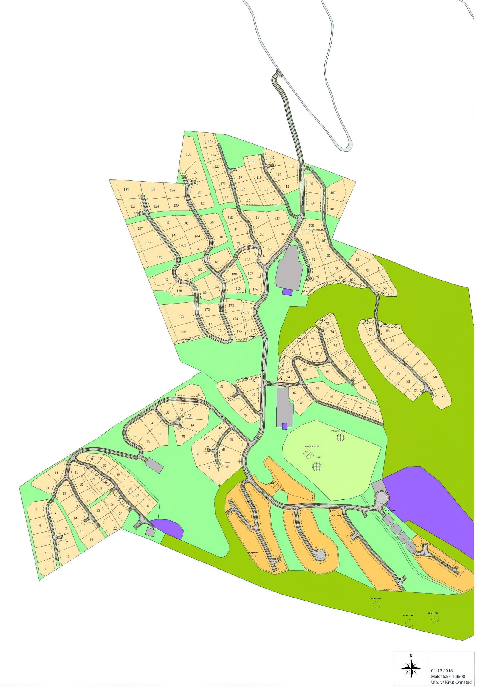 Tomteområdet. Vi har 4 tomter for salg. Nr. 62, 63, 70 og 52. Galleribilde