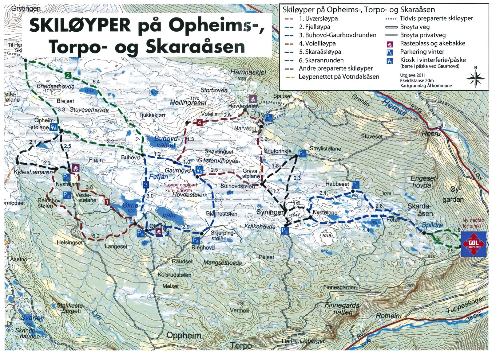 Langrennsløyper i området. Galleribilde