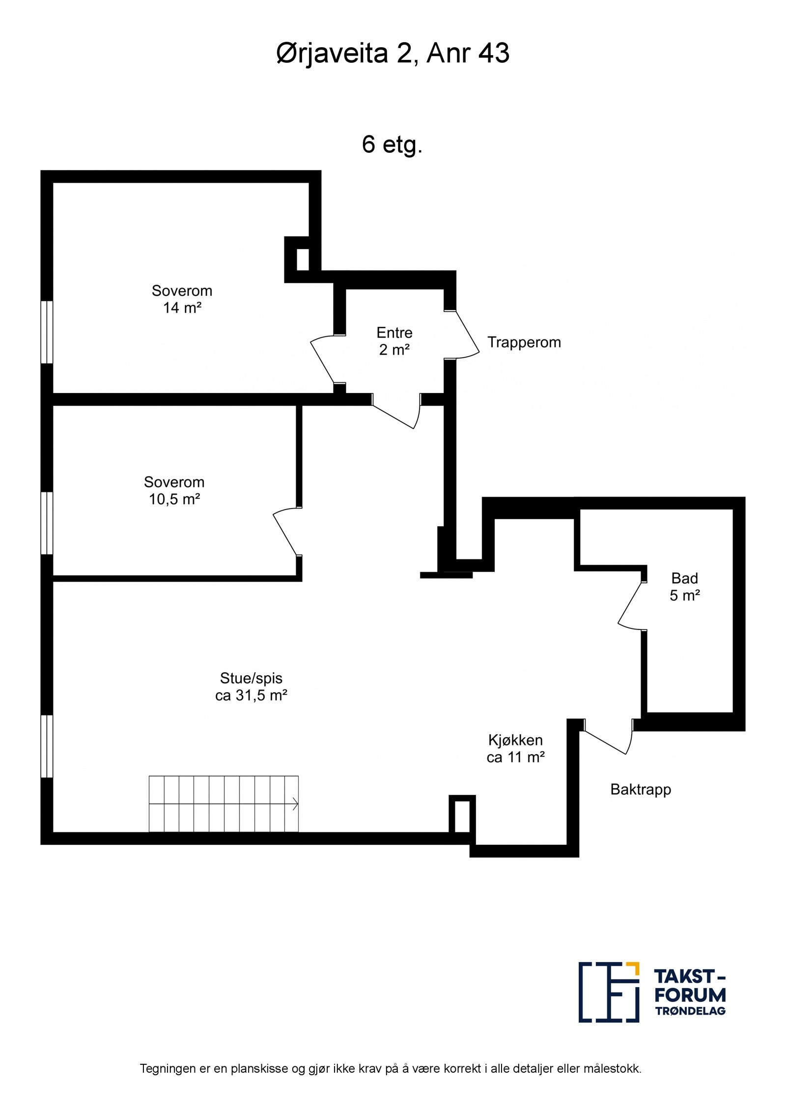 Planskisse hovedetasje Galleribilde