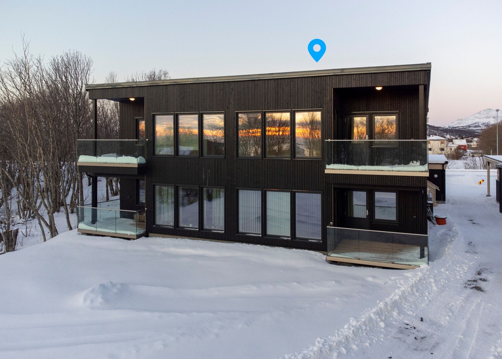 Ny og flott 3-romsleilighet på Steine i Bø, med carport - leiligheten er markert på bildet Galleribilde