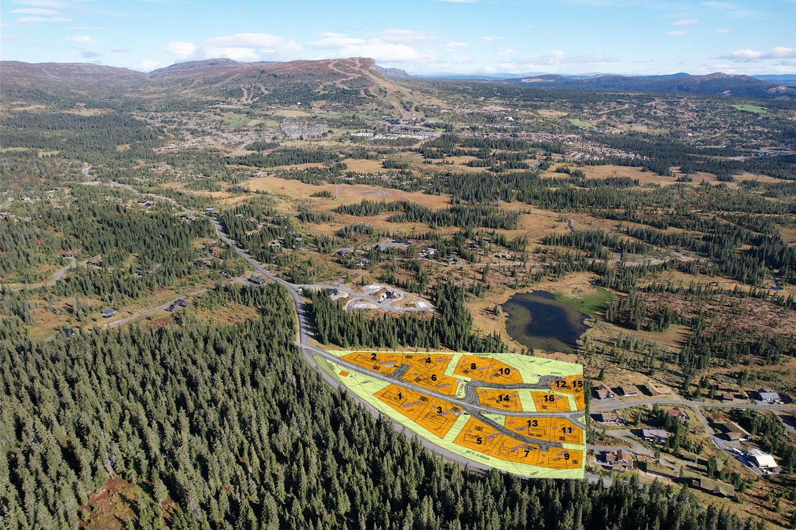 Tomtene markert - mot Skeikampen Galleribilde