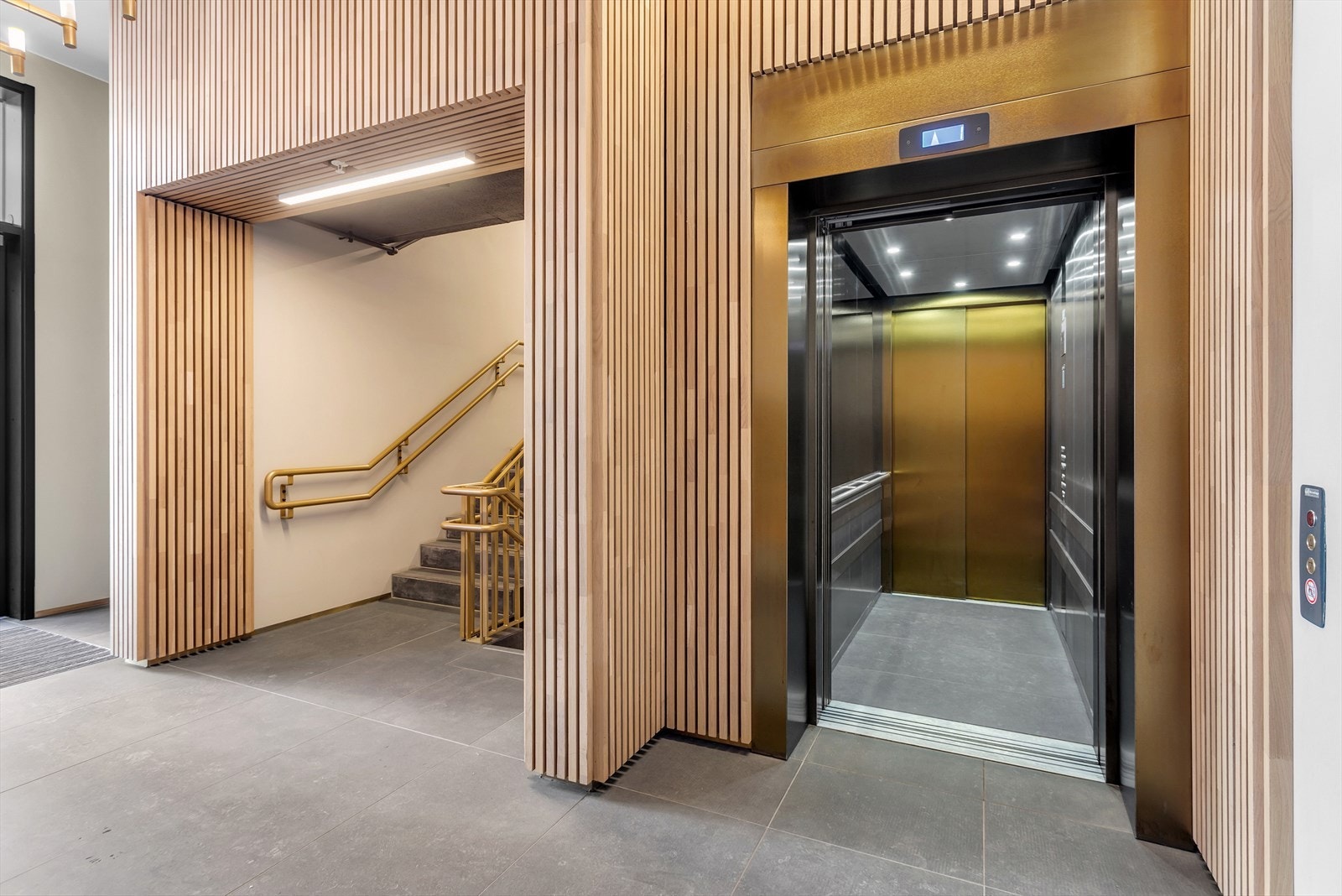 High end prosjekt hvor det er lagt stor vekt på materialer i fellesområdene Galleribilde