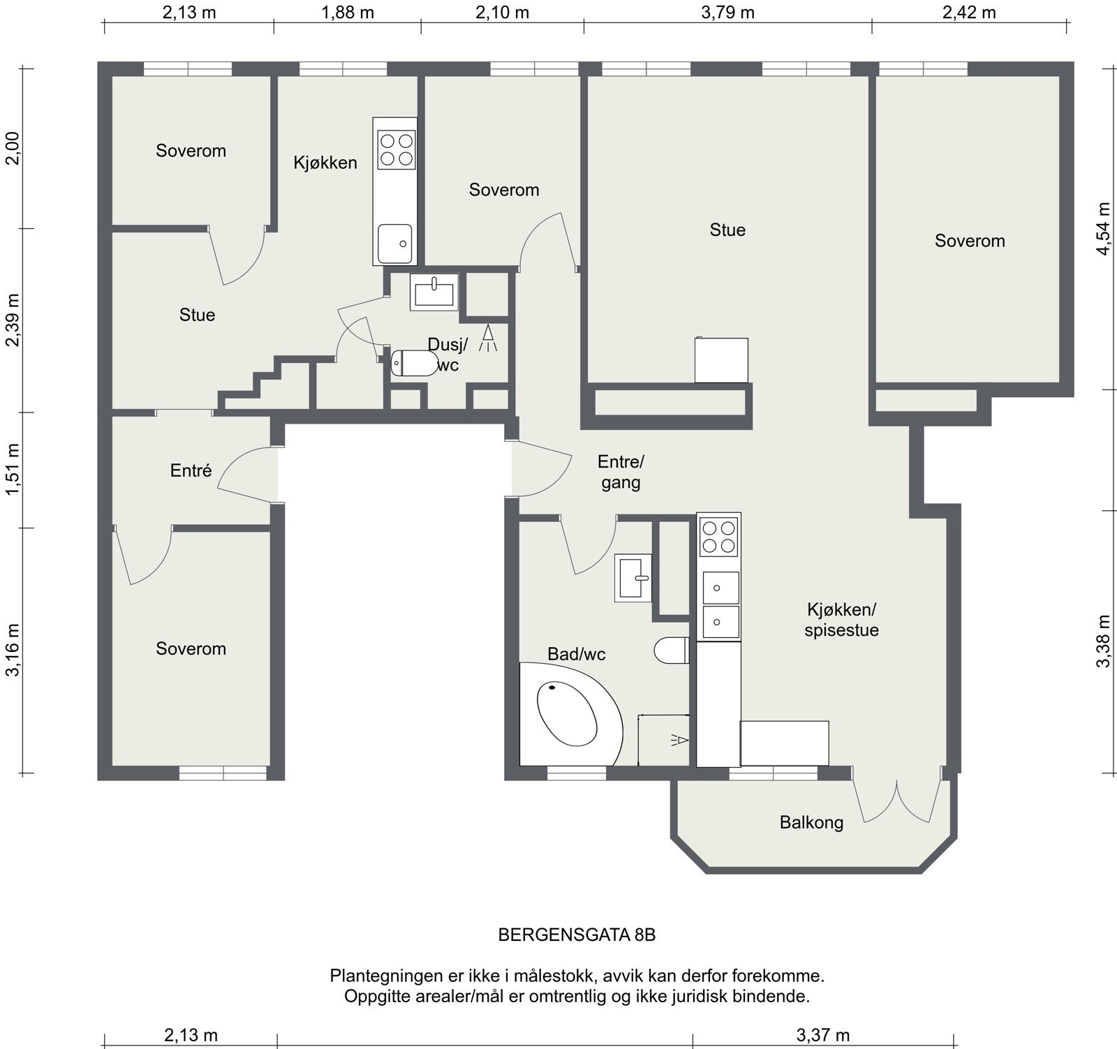 Bergensgata 8B - 2D plantegning Galleribilde